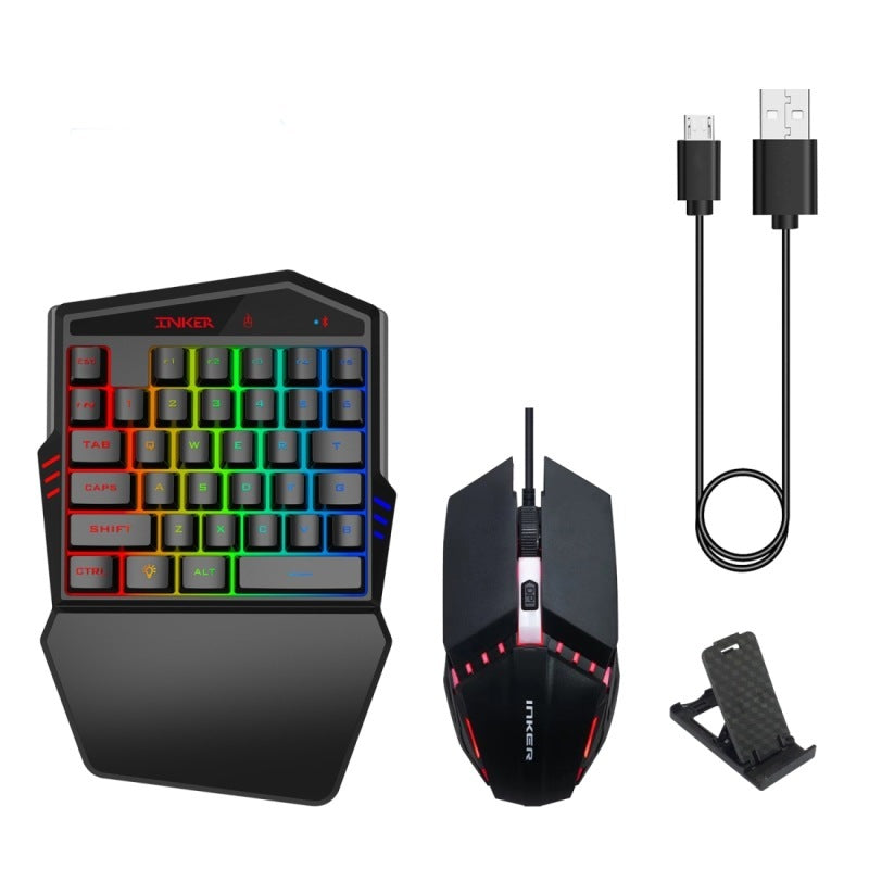3. Combo Gaming HXSJ K99 – Teclado de Una Mano + Ratón con Bluetooth 4.2
