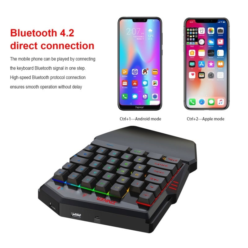 3. Combo Gaming HXSJ K99 – Teclado de Una Mano + Ratón con Bluetooth 4.2