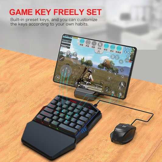 3.	Combo Gaming HXSJ K99 – Teclado de Una Mano + Ratón con Bluetooth 4.2