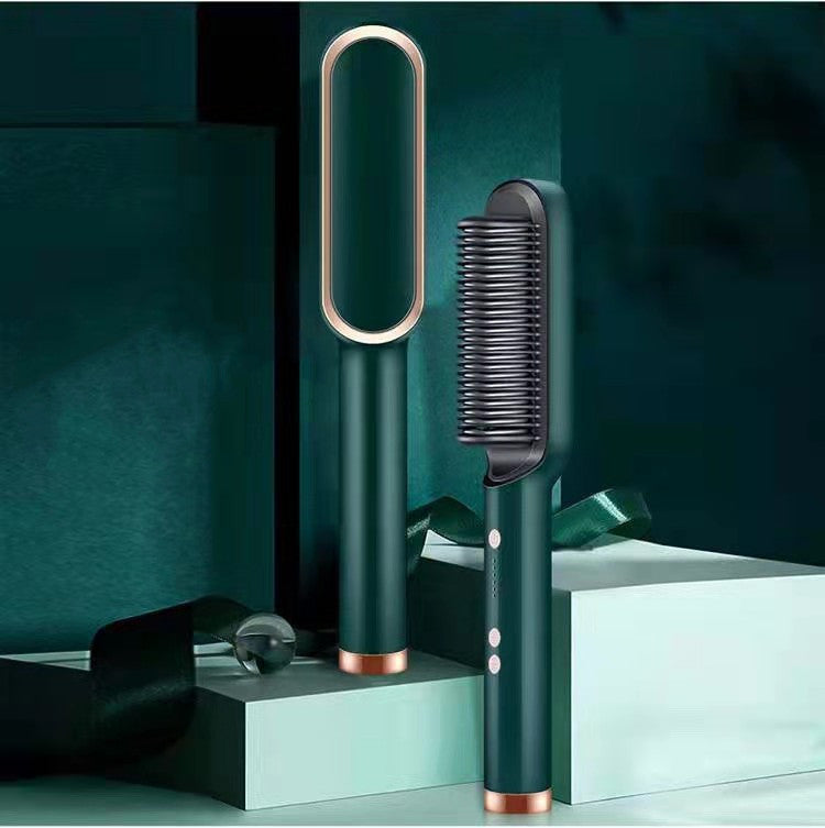 Cepillo Eléctrico 2 en 1 – Alisado y Rizado Profesional con Tecnología de Iones Negativos