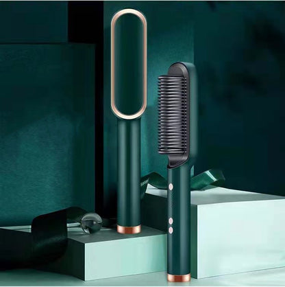 Cepillo Eléctrico 2 en 1 – Alisado y Rizado Profesional con Tecnología de Iones Negativos