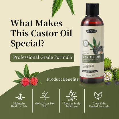 🌿 Aceite de Ricino – Esencial para un Cabello Fuerte y Saludable
✨ Fortalece y nutre el cabello desde la raíz hasta las puntas
✨ Estimula el crecimiento del cabello y previene la caída
✨ Hidratación profunda y reparación de puntas abiertas
✨ Ideal para t