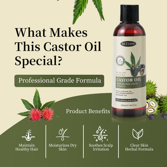 🌿 Aceite de Ricino – Esencial para un Cabello Fuerte y Saludable
✨ Fortalece y nutre el cabello desde la raíz hasta las puntas
✨ Estimula el crecimiento del cabello y previene la caída
✨ Hidratación profunda y reparación de puntas abiertas
✨ Ideal para t